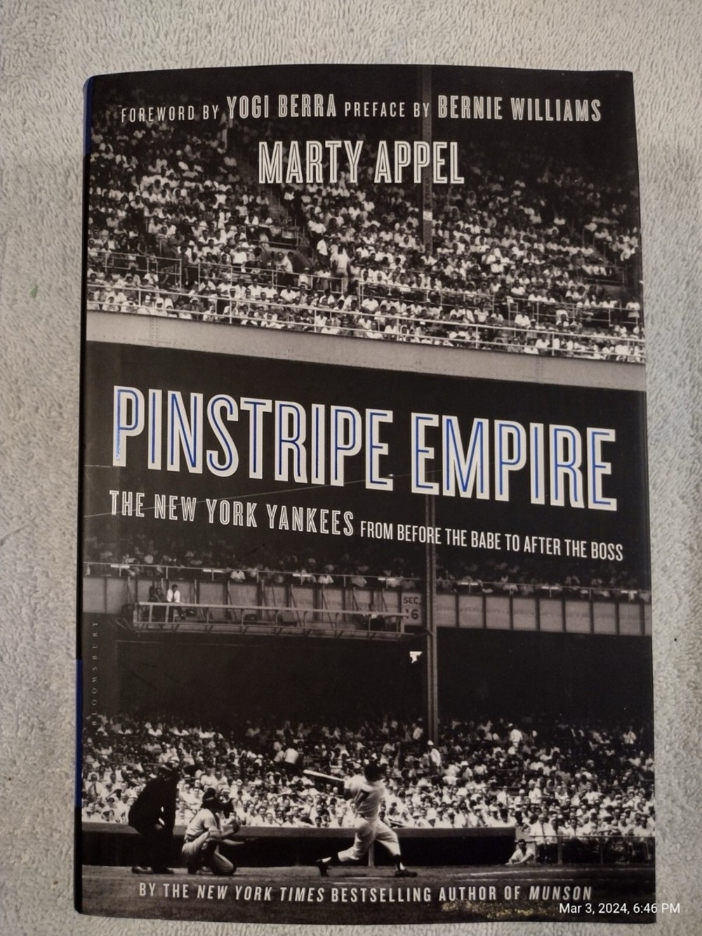 Pinstripe Empire by Marty Appel - Black & White Hardcover